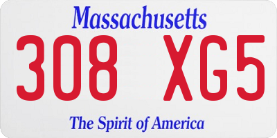MA license plate 308XG5