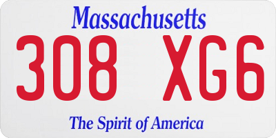 MA license plate 308XG6
