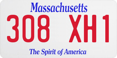 MA license plate 308XH1