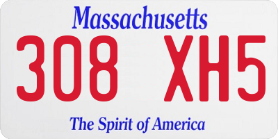 MA license plate 308XH5