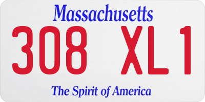 MA license plate 308XL1
