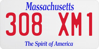 MA license plate 308XM1