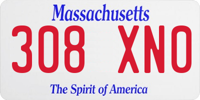 MA license plate 308XN0