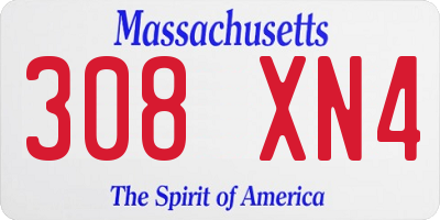 MA license plate 308XN4