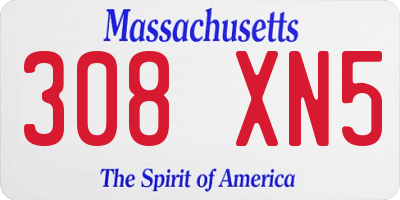 MA license plate 308XN5