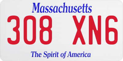 MA license plate 308XN6