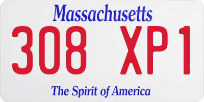 MA license plate 308XP1
