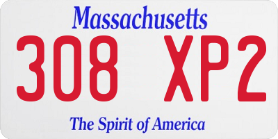 MA license plate 308XP2