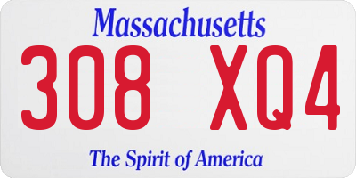 MA license plate 308XQ4