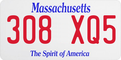 MA license plate 308XQ5