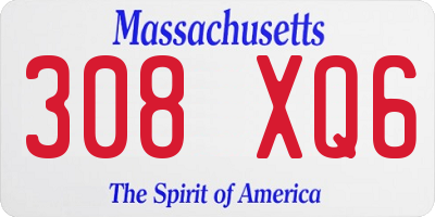 MA license plate 308XQ6