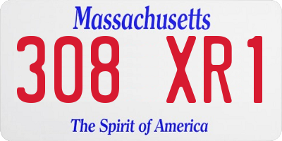 MA license plate 308XR1