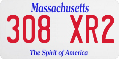 MA license plate 308XR2