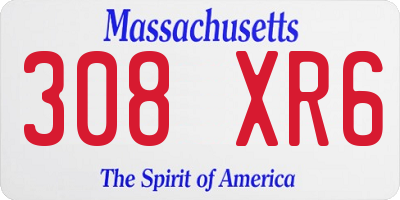 MA license plate 308XR6