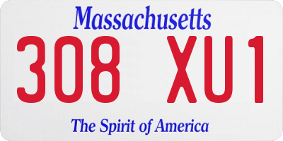 MA license plate 308XU1