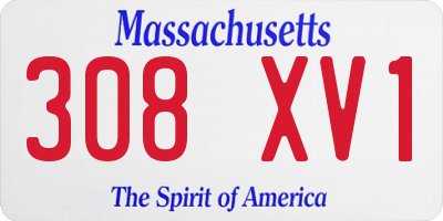 MA license plate 308XV1