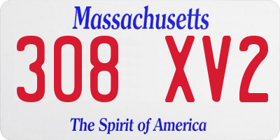 MA license plate 308XV2