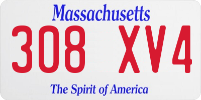 MA license plate 308XV4