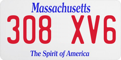 MA license plate 308XV6