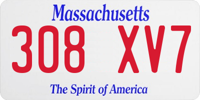MA license plate 308XV7