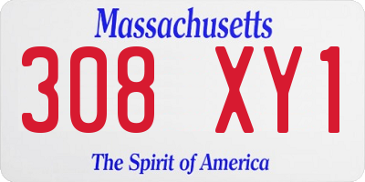 MA license plate 308XY1
