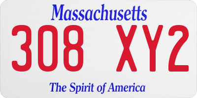 MA license plate 308XY2