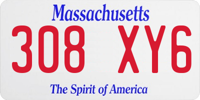 MA license plate 308XY6