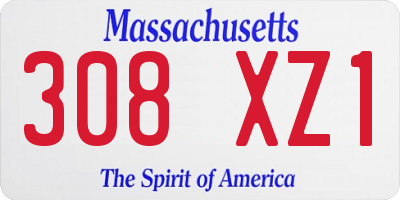 MA license plate 308XZ1