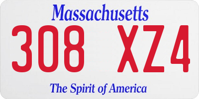 MA license plate 308XZ4