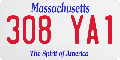 MA license plate 308YA1