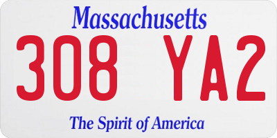 MA license plate 308YA2