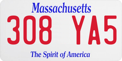 MA license plate 308YA5