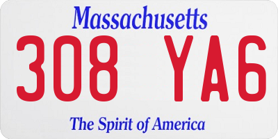 MA license plate 308YA6