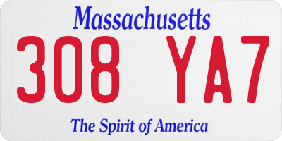 MA license plate 308YA7