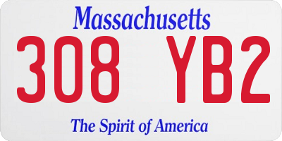MA license plate 308YB2