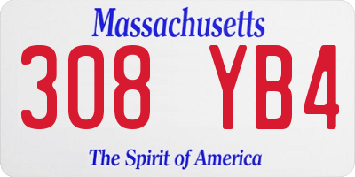 MA license plate 308YB4