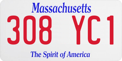 MA license plate 308YC1