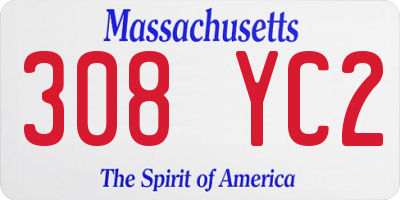 MA license plate 308YC2