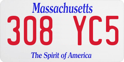 MA license plate 308YC5