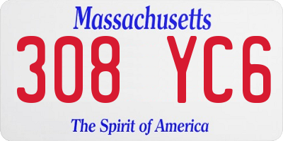 MA license plate 308YC6
