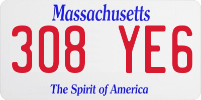 MA license plate 308YE6
