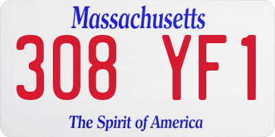 MA license plate 308YF1