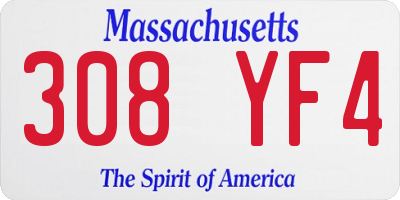 MA license plate 308YF4