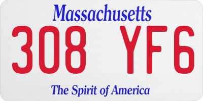 MA license plate 308YF6