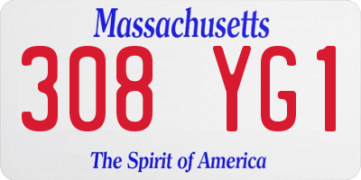 MA license plate 308YG1