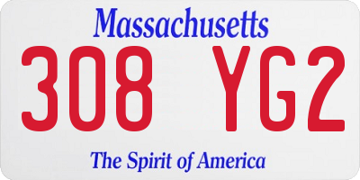 MA license plate 308YG2