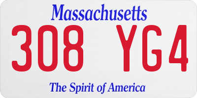 MA license plate 308YG4