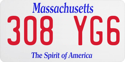 MA license plate 308YG6