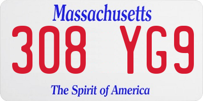 MA license plate 308YG9