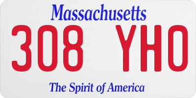 MA license plate 308YH0